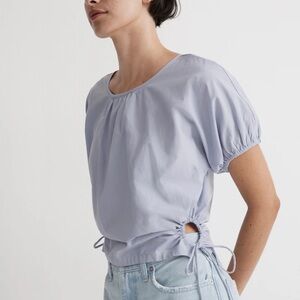 Madewell Blue Cotton Poplin Top - size S, NWT
